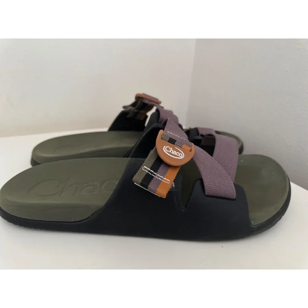 Chaco Chillos Slide Sandals Mens 10 Olive Green Purple Gorpcore JCH108889